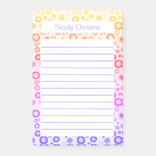 Post-it® Pink Purple Bubbles Motif Bloc-notes CUSTOMISÉ