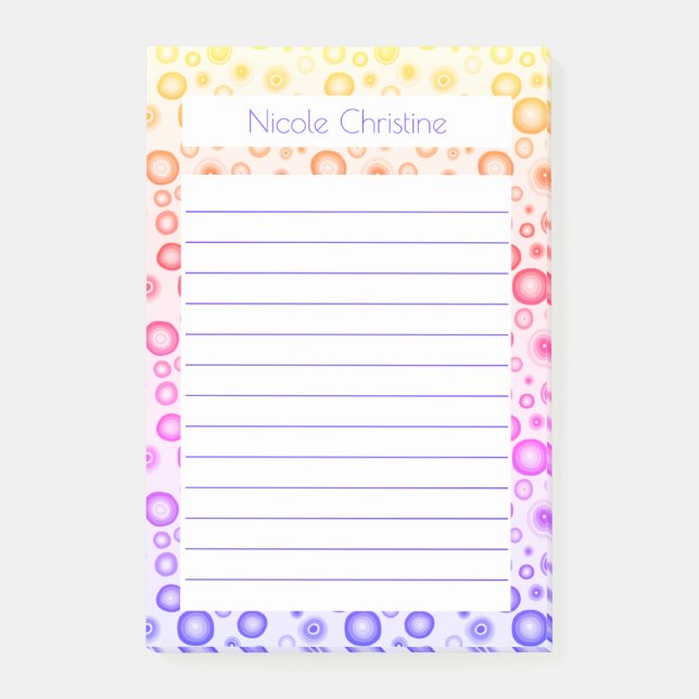 Post-it® Pink Purple Bubbles Motif Bloc-notes CUSTOMISÉ (Devant)