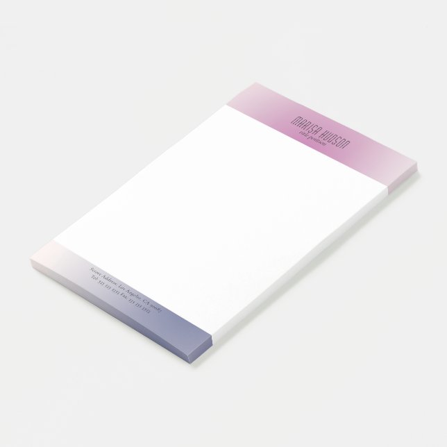 Post-it® Pink Purple White Minimalist Aesthetic Gradient (Incliné)