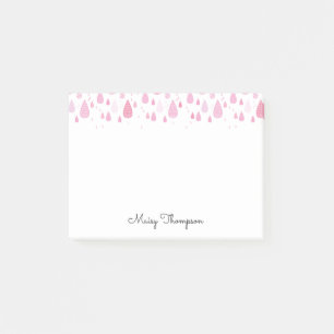 Post-it® Pink Raindrops Nom du monogramme