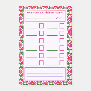 Post-it® Pink Red Green Planificateur de Noël Organisateur 