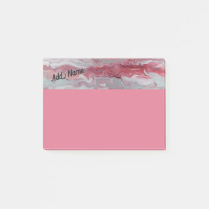 Post-it® Pink Silver Abstrait Personnaliser Poster Notes 4x