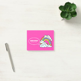 Post-it® Pink White Rainbow Illustrator Enseignant préscola