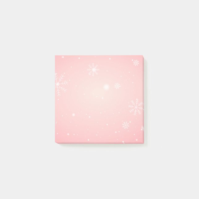 Post-it® Pink Winter Snowflon Post it Notes (Devant)