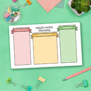 Post-it® Pink Yellow Green Cute Ribbon Étiquettes Votre sem