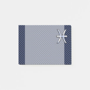 Post-it® Pisces Zodiac on Blue Carbon Fiber