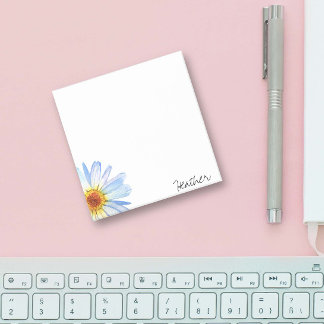 Post-it® Pissenlit jaune blanc moderne aquarelle personnali