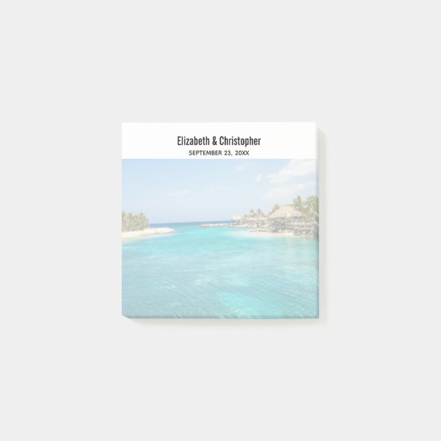Post-it® Pittoresque plage tropicale avec Mariage de paillo (Devant)