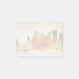 Post-it® Pittsburgh, horizon de ville d'aquarelle de la PA