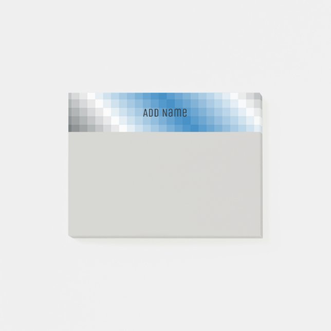 Post-it® Pixel gris bleu Personnalisé Publier les notes (4x (Devant)