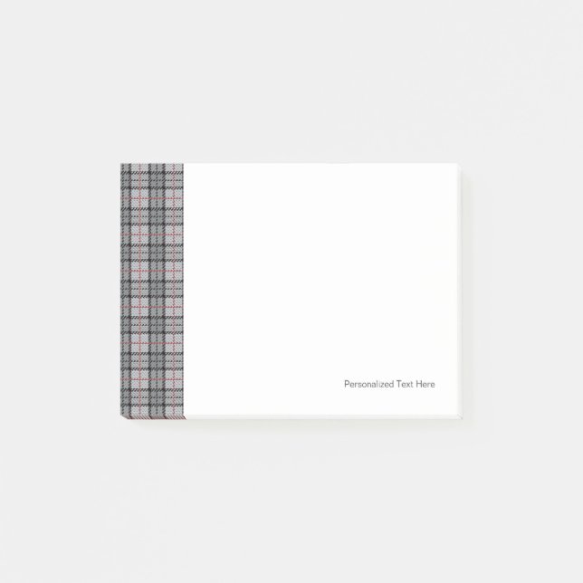 Post-it® Pixel Plaid en gris avec une bande rouge (Devant)
