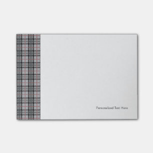 Post-it® Pixel Plaid en gris avec une bande rouge