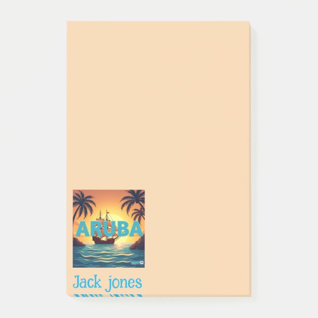Post-it® Plage d'Aruba couleur personnaliser (Devant)