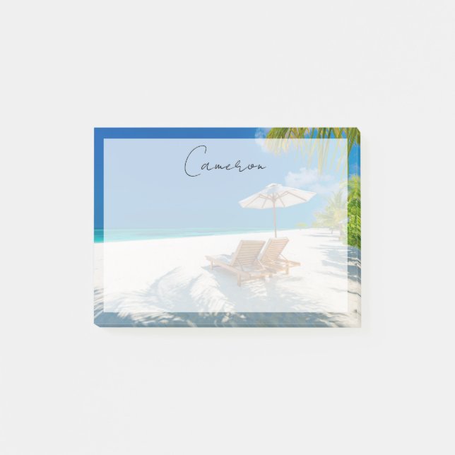 Post-it® Plages tropicales | Plage de chaises longues Bora  (Devant)