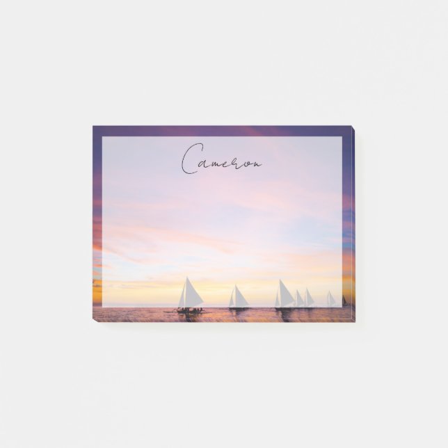 Post-it® Plages tropicales | Sunset Sailboats, Phillipines (Devant)