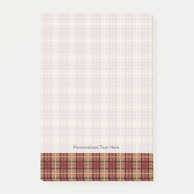 Post-it® Plaid de pixel en rouge et or (Devant)