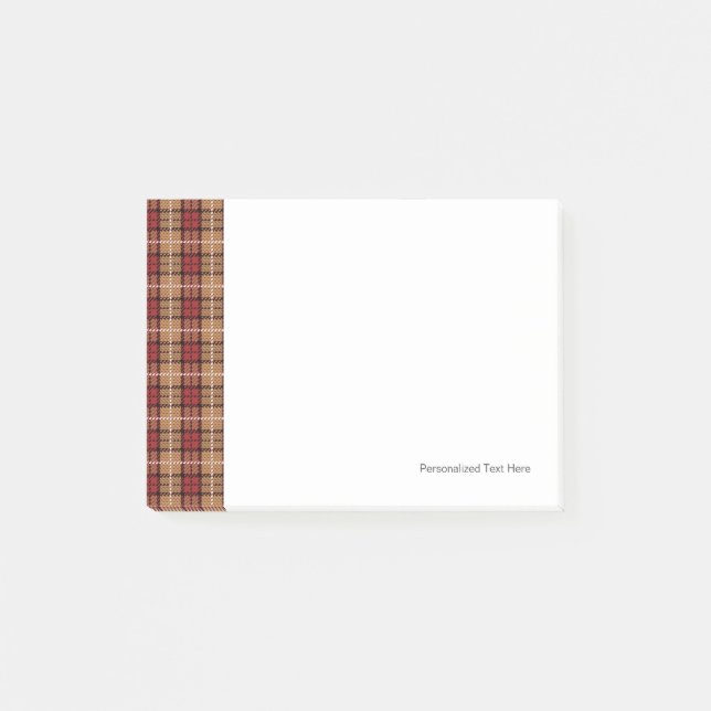 Post-it® Plaid de pixel en rouge et or (Devant)