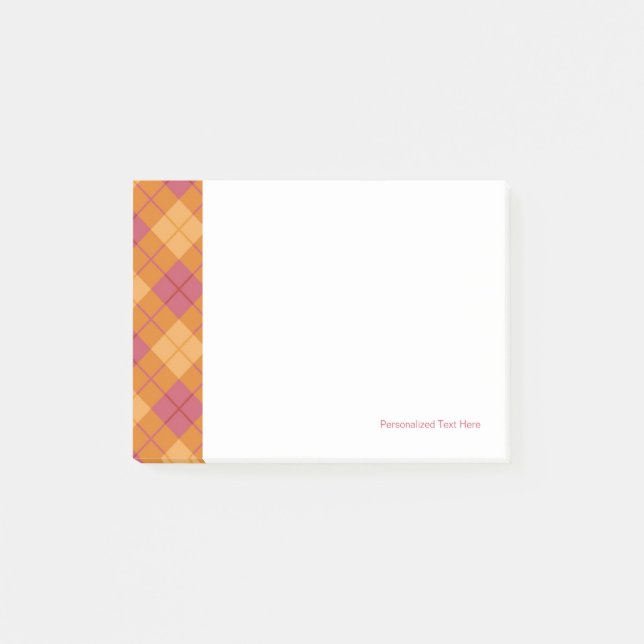 Post-it® Plaid en orange et rose (Devant)