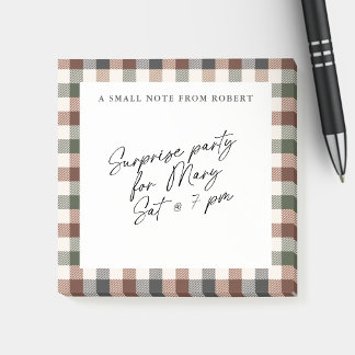 Post-it® Plaid Rustic Earth Tones Small Sticky Notepad 