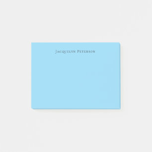 Post-it® Plaine Bleue Minimaliste Élégant Nom Moderne