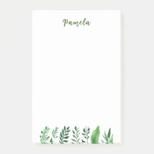 Post-it® Plaine minimaliste Cute Nom propre Floral Green