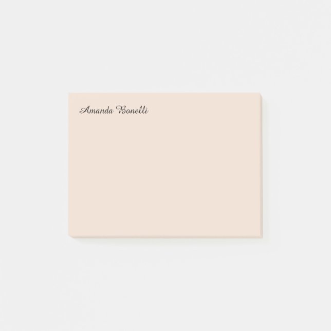 Post-it® Plaine rose Champagne Simple Minimaliste Moderne (Devant)