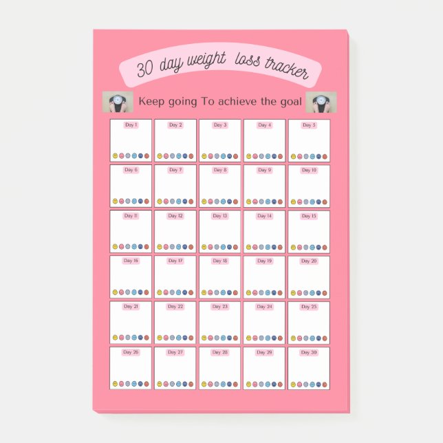 Post-it® Planificateur de perte de poids de 30 jours et de  (Devant)