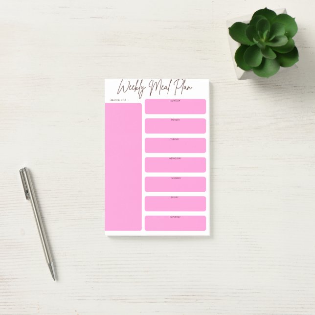 Post-it® planificateur de repas hebdomadaire (Bureau)