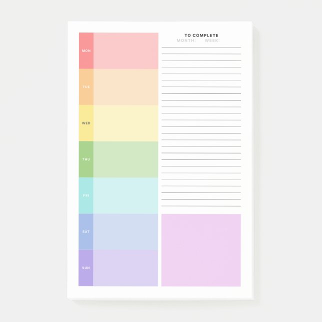 Post-it® Planificateur d'études hebdomadaire (Devant)