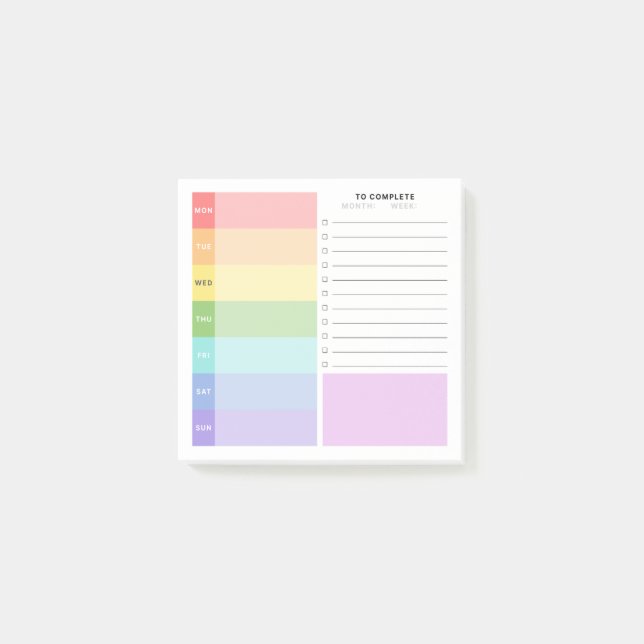 Post-it® Planificateur d'études hebdomadaire (Devant)