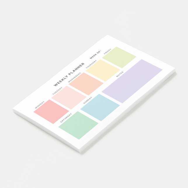 Post-it® Planificateur hebdomadaire minimaliste simple (Incliné)