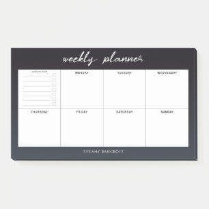 Post-it® Planificateur hebdomadaire noir et blanc moderne