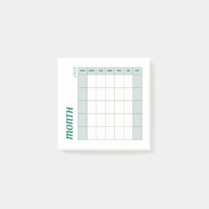 Post-it® Planificateur mensuel minimal vert et Brown 2025