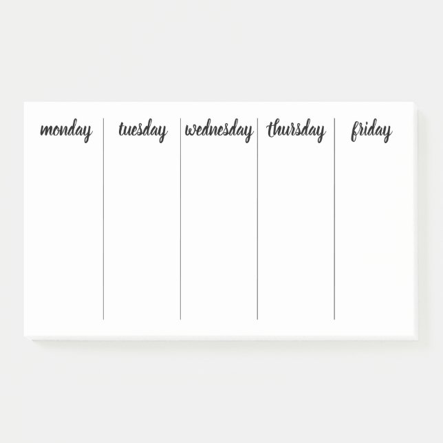 Post-it® Planificateur personnalisable 7 jours de fermeture (Devant)