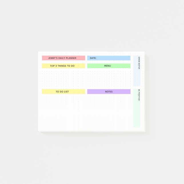 Post-it® Planificateur quotidien coloré (Devant)