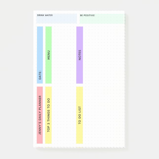 Post-it® Planificateur quotidien coloré (Devant)