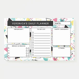 Post-it® Planificateur quotidien du Motif géométrique rétro
