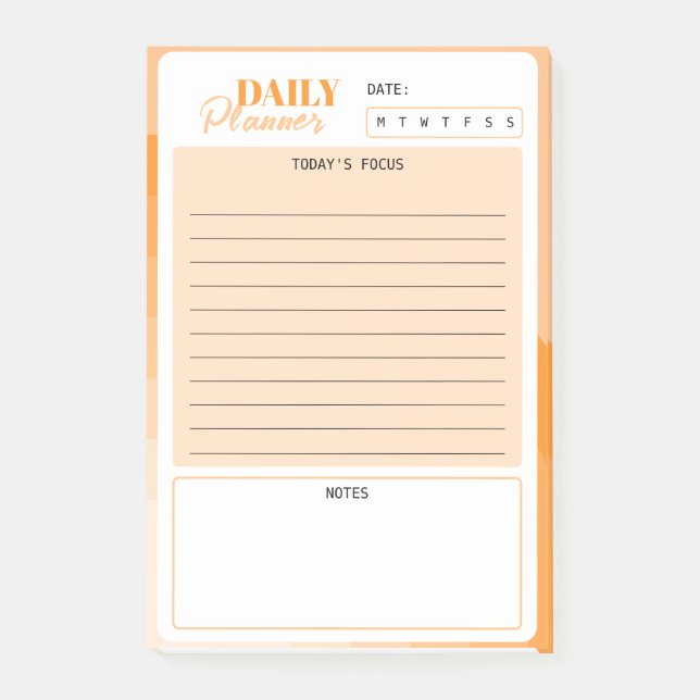 Post-it® Planificateur quotidien mini rétro Sunburst (Devant)