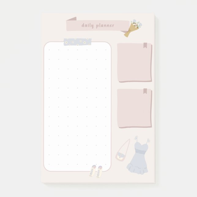 Post-it® Planificateur quotidien minimaliste pastel (Devant)