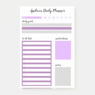 Post-it® Planificateur quotidien personnalisé violet gris