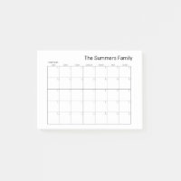 Planification de la famille Mois Calendrier vierge