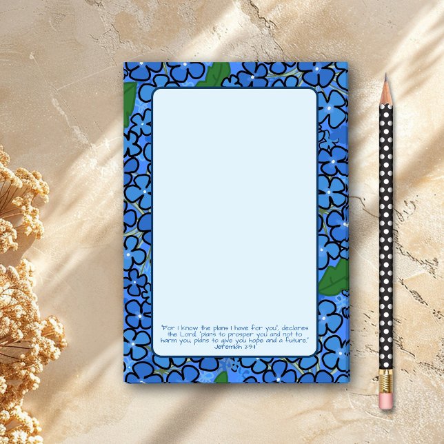 Post-it® Plans Bleus Floraux Que J'ai Pour Vous Écriture (Créateur téléchargé)