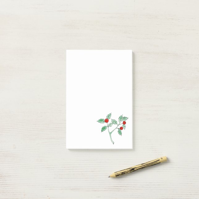 Post-it® plante de baies rouges (Sur un bureau)