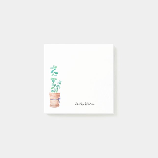 Post-it® Plante pointillée avec nom (Devant)