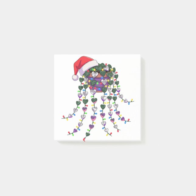 Post-it® Plante tropicale festive en pot portant un chapeau (Devant)