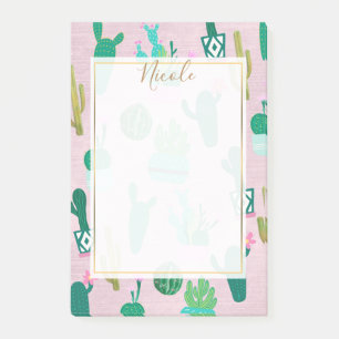 Post-it® Plantes de cactus cactées rustiques roses du Sud-O