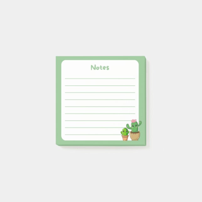 Post-it® Plantes de cactus mignons pointillés (Devant)