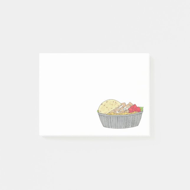 Post-it® Plaque de poulet et de riz NYC Halal Panier Alimen (Devant)