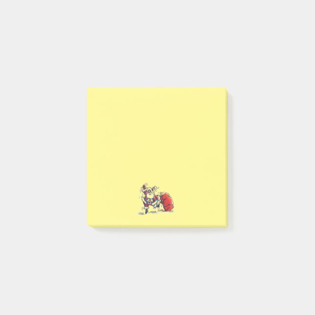 Post-it® Plaquettes de notes jaunes Père Noël en colère (Devant)