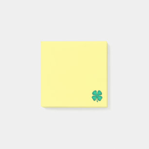 Post-it® Plaquettes jaunes à 4 feuilles Lucky Irish Clover